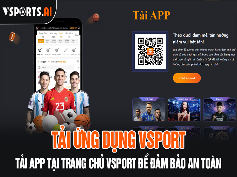 HƯỚNG DẪN TẢI APP VSPORT 6 Hình minh họa các bước tải file APK từ trang chủ Vsport
